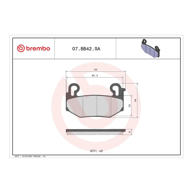 Brembo Prime Sinter Front Brake Pads 07BB42SA