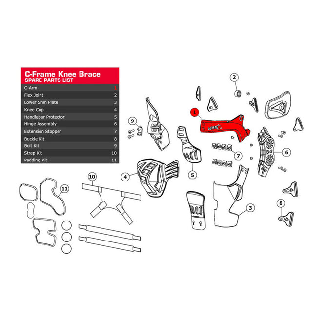 Leatt C-Frame C-Arm Aluminium - Forged Left