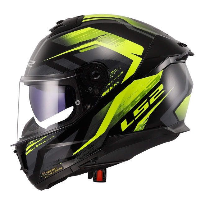 LS2 FF808 Stream II Fury - Black / Hi-Vis Yellow 06