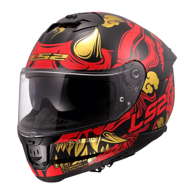 LS2 FF808 Stream II Helmet Drako - Black / Red 06