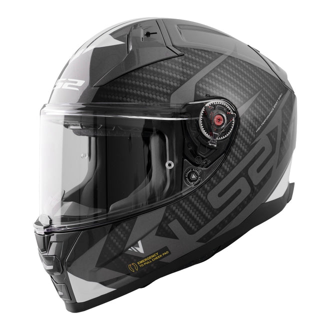 LS2 FF811 Vector II Splitter Helmets - Gloss Black / White 06