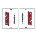 DRC Motion Front Fork Outer Decals - Showa (Clear / Red / Black)