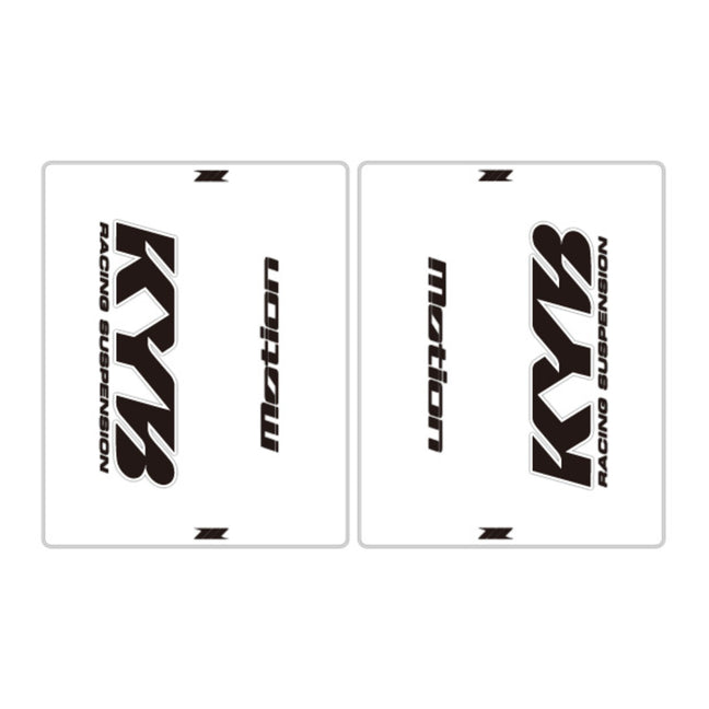 DRC Motion Front Fork Outer Decals - KYB14 (Clear / Black / White)