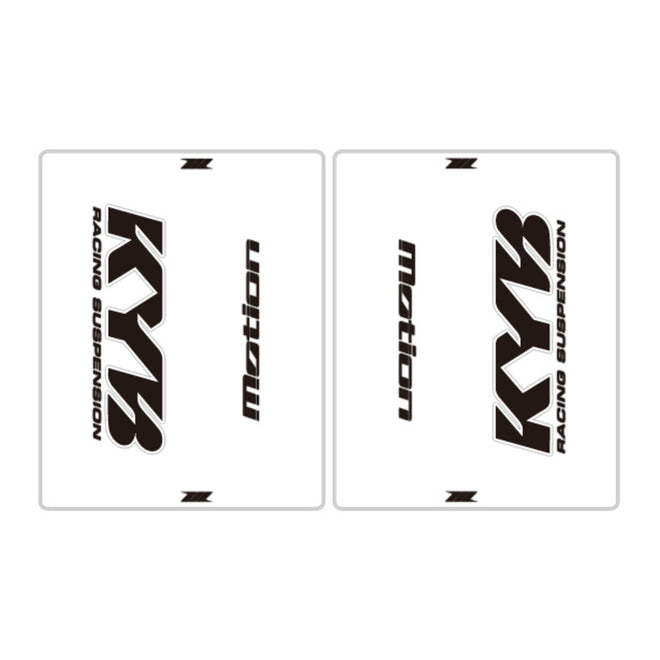 DRC Motion Front Fork Outer Decals - KYB14 (Clear / Black / White)