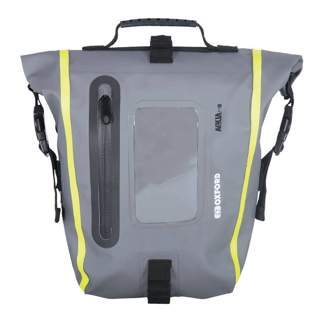 Oxford Tank Bag Aqua M8 - Black / Grey / Fluro Yellow