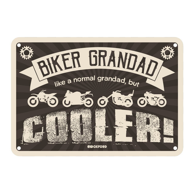 Oxford Garage Metal Sign: Biker Grandad Cooler