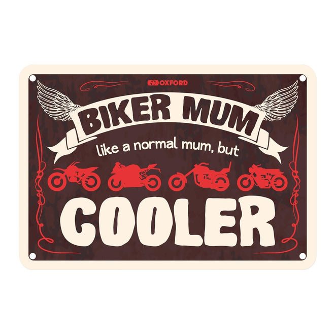 Oxford Garage Metal Sign: Biker Mum Cooler