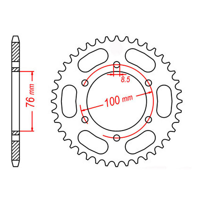 Sprocket Kit Yamaha SX225 Scorpio - 428KRO 15/44