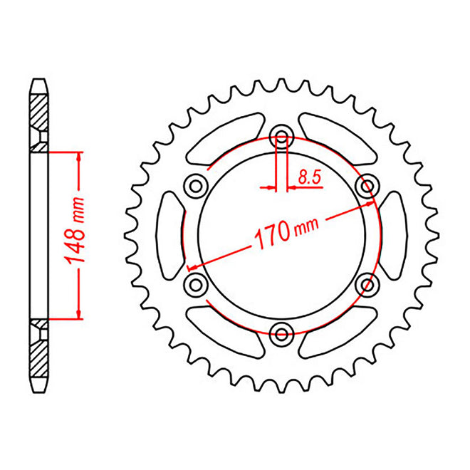SPKT REAR OE STEEL 828 41T #520