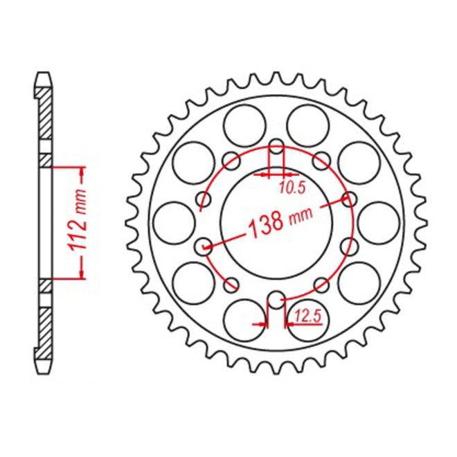 MTX 1303 Zero Alloy Rear Sprocket #520 - Black (41T)