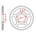 Sprocket Rear MTX 40T KTM 50 #415