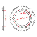 MTX 831 Steel Rear Sprocket #428