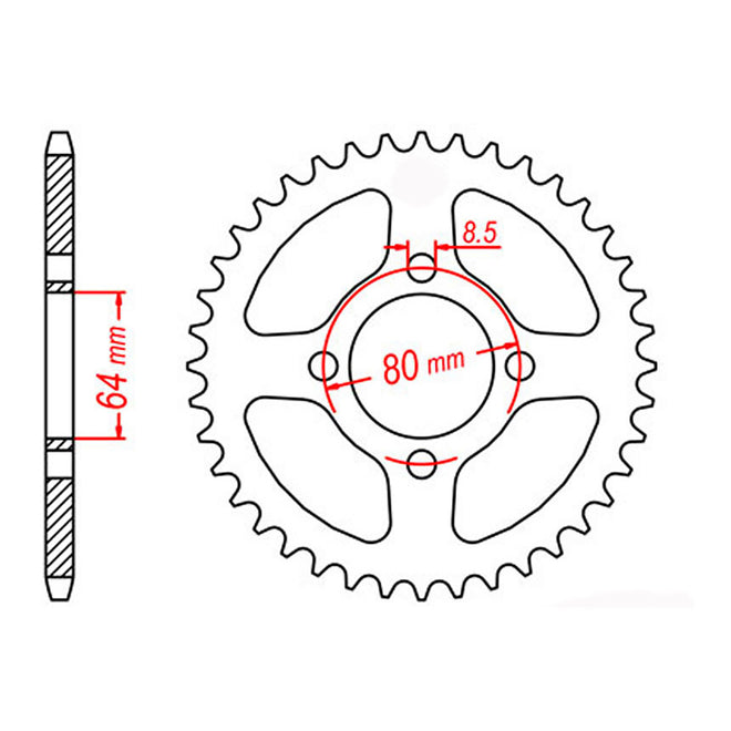 MTX 834 Steel Rear Sprocket #420