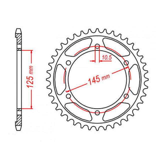 MTX 865 (2) Steel Rear Sprocket #530