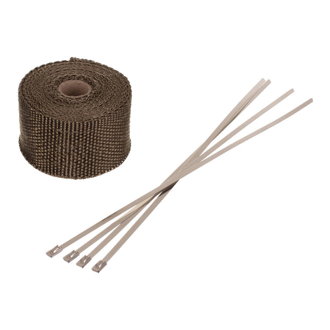 Whites Exhaust Wrap - Gold 50mm x 5m (700°C) + 4 Stainless Steel Ties