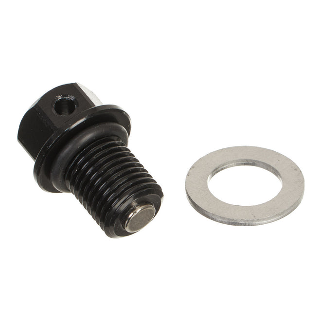 Whites Magnetic Sump Plug M12 x 15 x 1.25 - Black