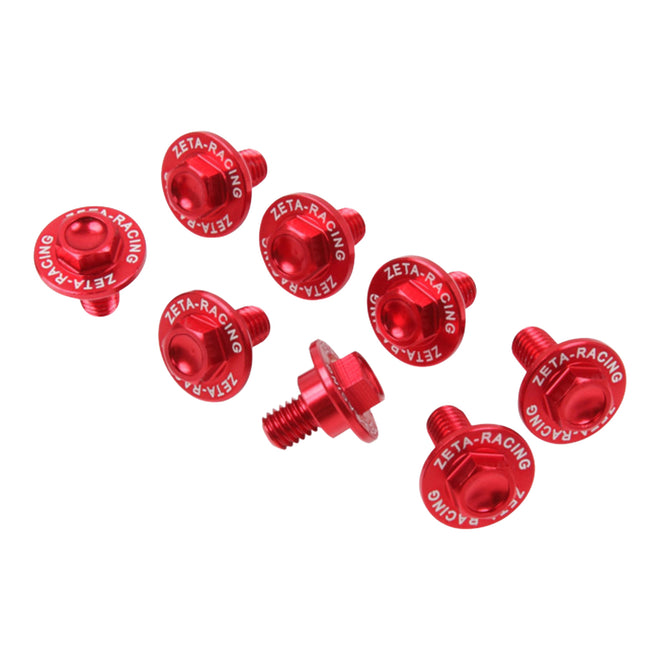Zeta Fork Guard Bolt Set 8-Piece - Honda-1 - Red