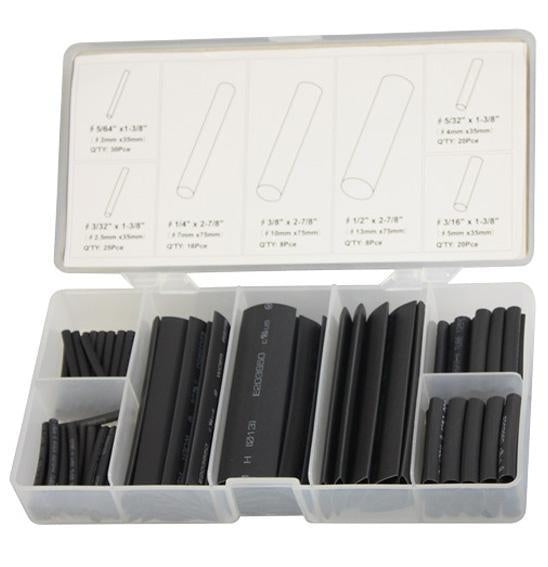 Heat Shrink Tubing Set, 127Pc, Black