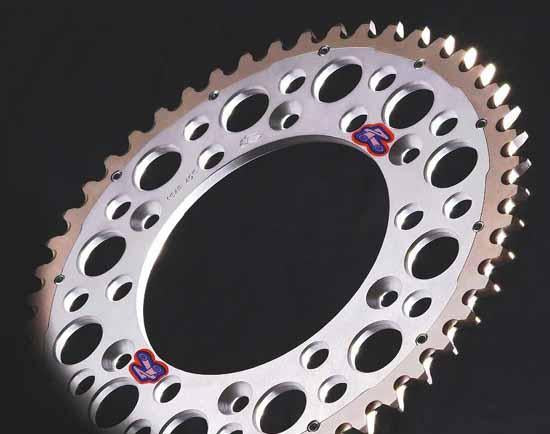 Renthal Twinring Sprockets have an inner ring of aluminium and an outer ring of steel