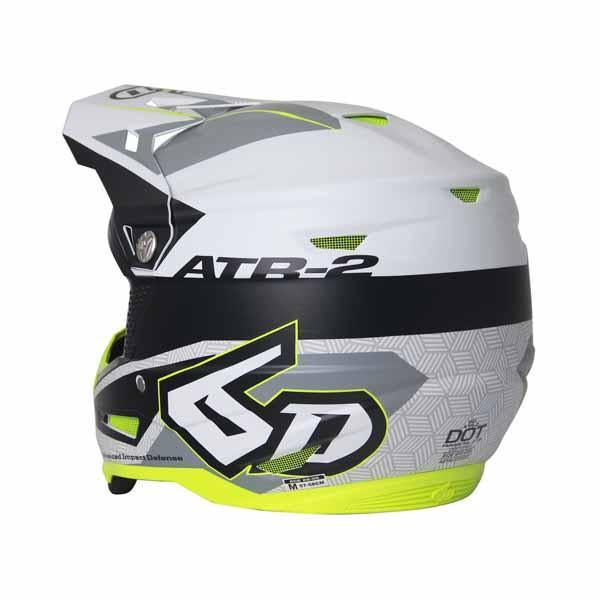 6D ATR-2 adult offroad/dirt helmet in Metric White/Neon colourway