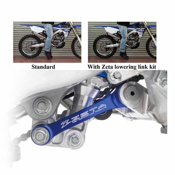 SAMPLE PICTURE - Zeta lowering link kit lowers the bike by about 30mm, but does vary by models
